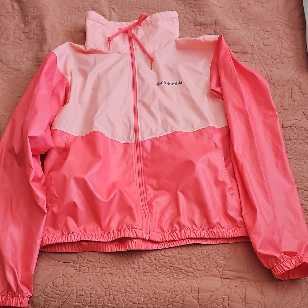 Columbia Pink Two-Tone Kids' Windbreaker Jacket